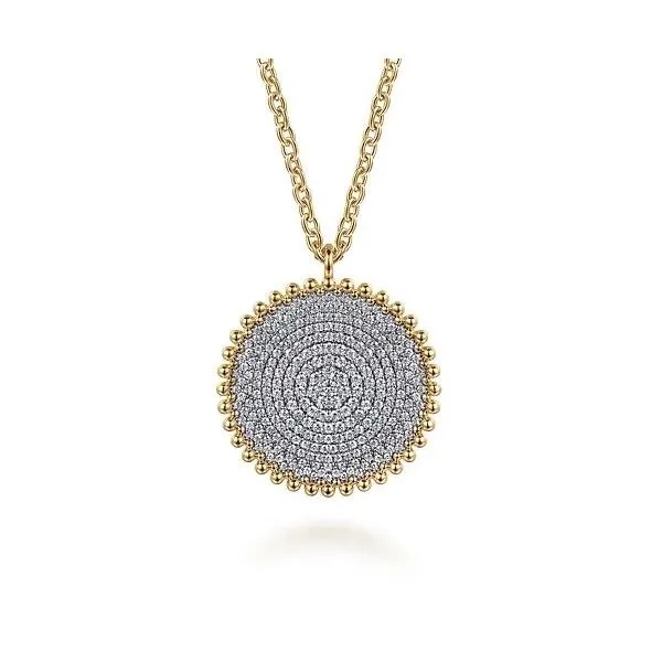 Gabriel & Co Diamond Pave Medallion Pendant Victoria Jewellers REGINA, SK