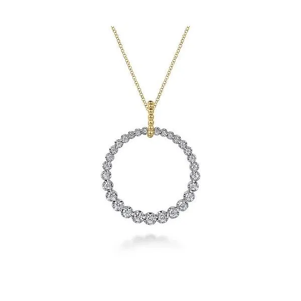 Gabriel & Co Graduated Diamond Pendant 30mm Victoria Jewellers REGINA, SK