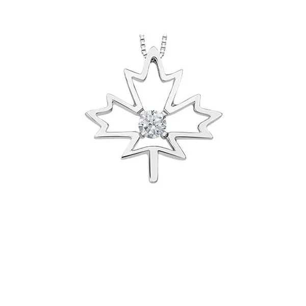 Maple Leaf Style Canadian Diamond Pendant Victoria Jewellers REGINA, SK