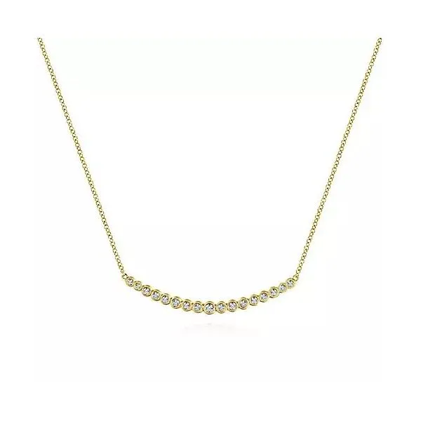 Gabriel & Co Diamond Curved Bar Necklace Victoria Jewellers REGINA, SK