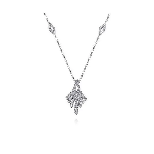 Gabriel & Co Diamond Fan Necklace Victoria Jewellers REGINA, SK