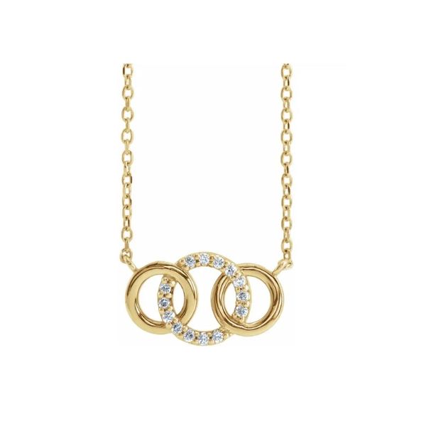 3 Interlocking Circle Pendant Necklace Victoria Jewellers REGINA, SK