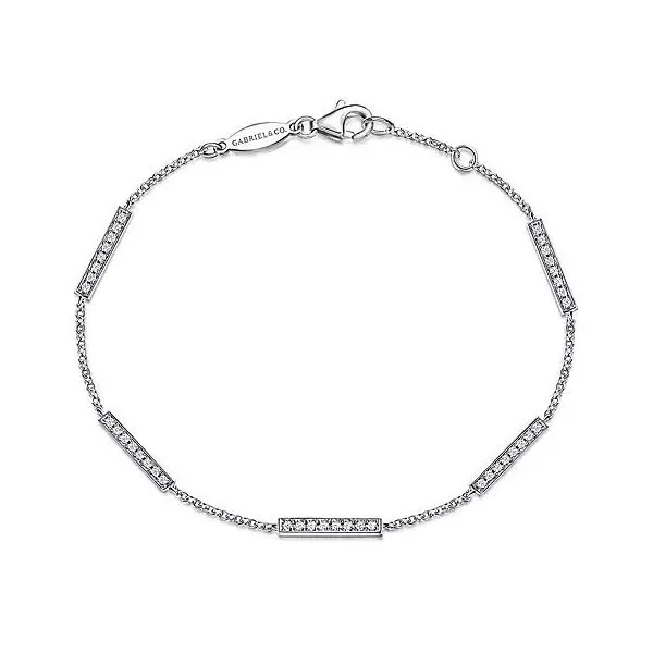Gabriel & Co Chain Bracelet with Diamond Bars Victoria Jewellers REGINA, SK