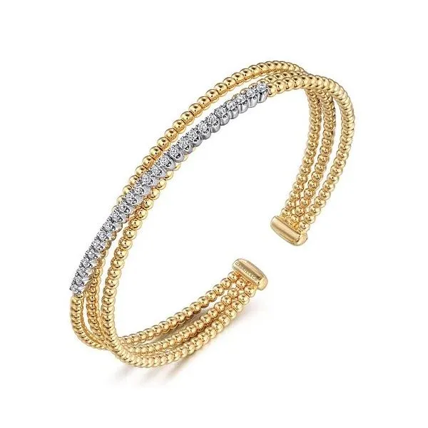Gabriel & Co Criss Cross Diamond Bangle Bracelet Image 2 Victoria Jewellers REGINA, SK