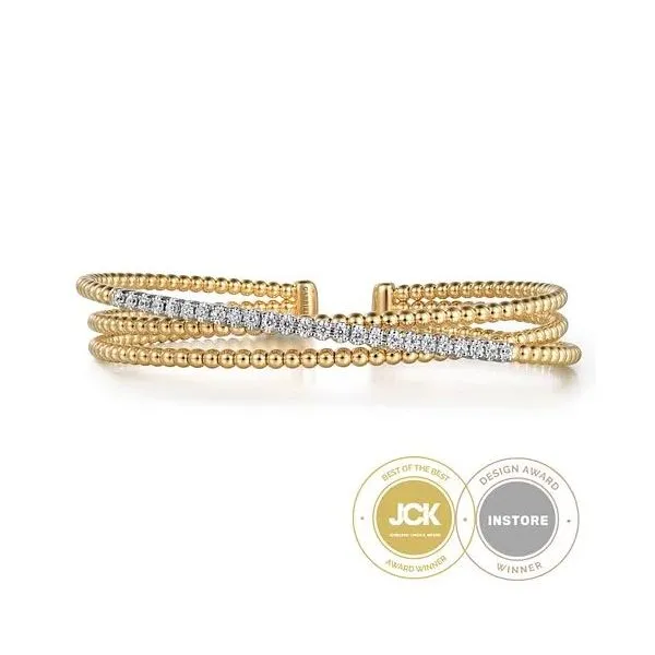 Gabriel & Co Criss Cross Diamond Bangle Bracelet Victoria Jewellers REGINA, SK