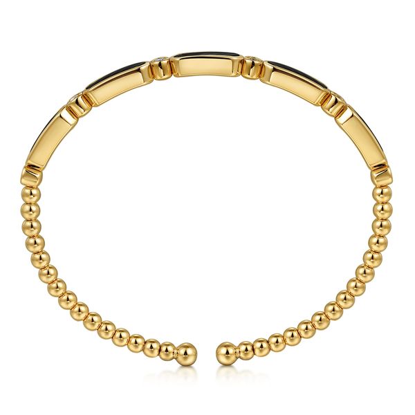14Kt Gold with Diamonds and Onyx Bangle Bracelet Image 3 Victoria Jewellers REGINA, SK