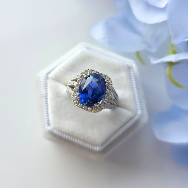 Custom Designed Sapphire and Diamond Ring Image 2 Victoria Jewellers REGINA, SK