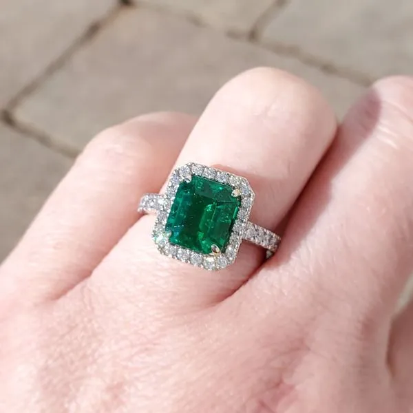 Emerald and Diamond Ring Image 2 Victoria Jewellers REGINA, SK