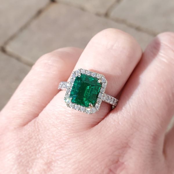 Custom Designed Emerald and Diamond Ring Image 3 Victoria Jewellers REGINA, SK