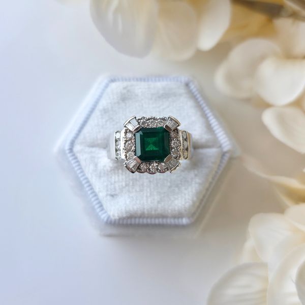 Emerald and Diamond Ring Image 2 Victoria Jewellers REGINA, SK