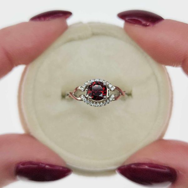 Garnet & Diamond Ring Image 4 Victoria Jewellers REGINA, SK