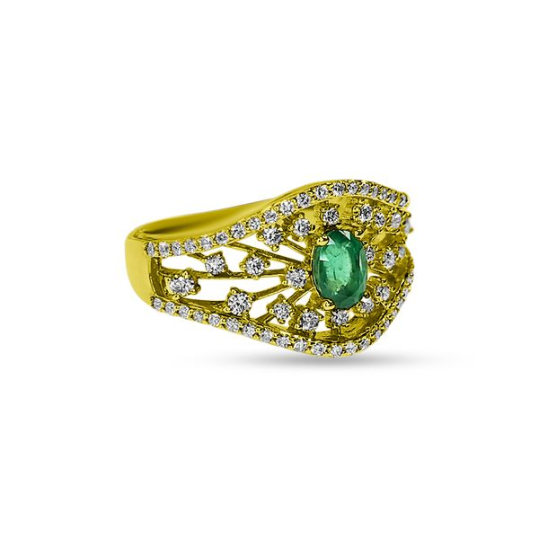 Emerald & Diamond Ring Image 2 Victoria Jewellers REGINA, SK