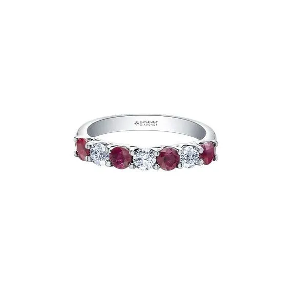 Ruby and Maple Leaf Canadian Diamond Ring Victoria Jewellers REGINA, SK