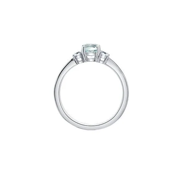 Aquamarine and Maple Leaf Canadian Diamond Ring Image 2 Victoria Jewellers REGINA, SK