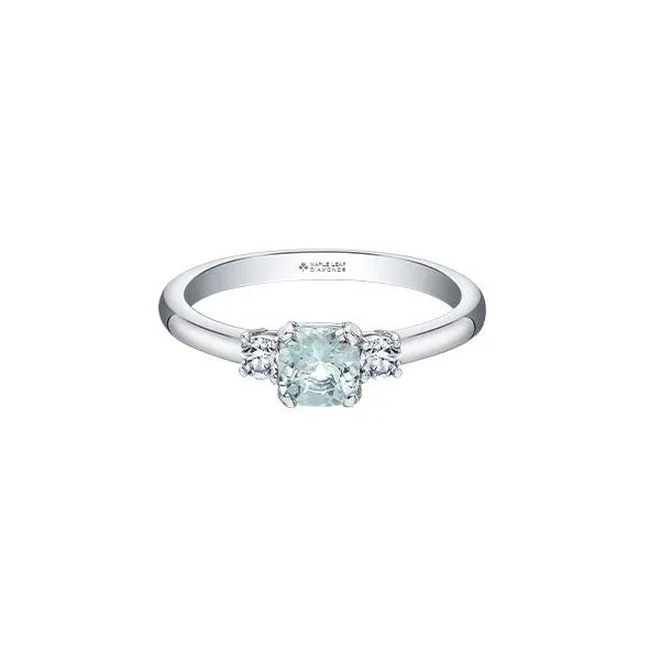 Aquamarine and Maple Leaf Canadian Diamond Ring Image 3 Victoria Jewellers REGINA, SK