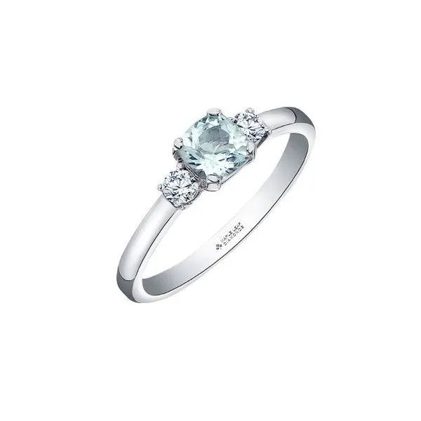 Aquamarine and Maple Leaf Canadian Diamond Ring Victoria Jewellers REGINA, SK