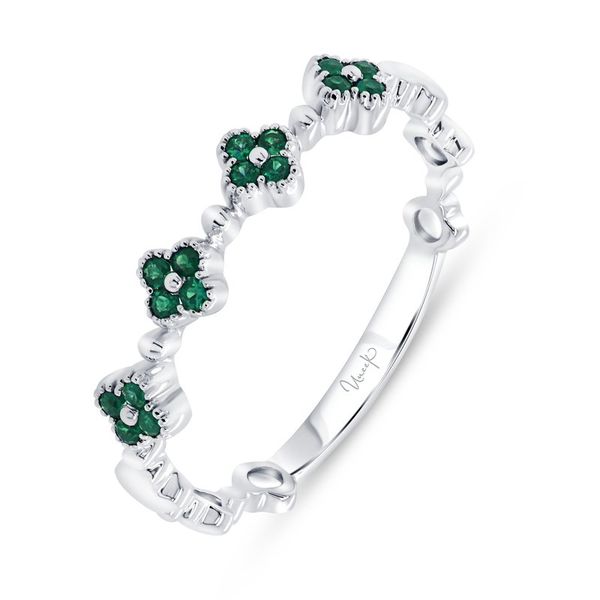 Uneek Stackable Collection Floral Emerald Fashion Ring Victoria Jewellers REGINA, SK