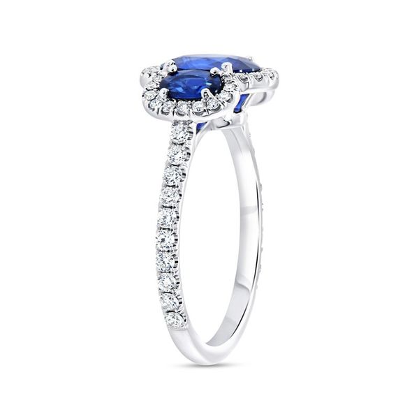 Uneek Precious Collection Three-Stone Oval Shaped Blue Sapphire Ring Image 2 Victoria Jewellers REGINA, SK