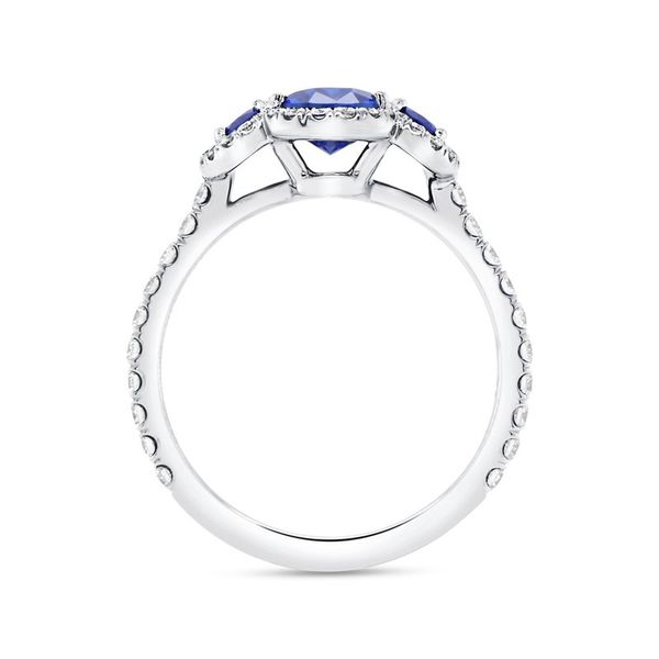 Uneek Precious Collection Three-Stone Oval Shaped Blue Sapphire Ring Image 3 Victoria Jewellers REGINA, SK