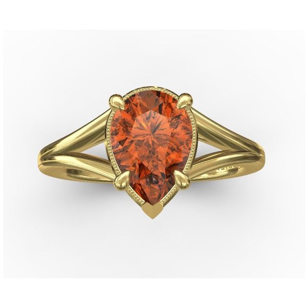 Orange Pear Shape Lab Grown Sapphire Ring Image 2 Victoria Jewellers REGINA, SK