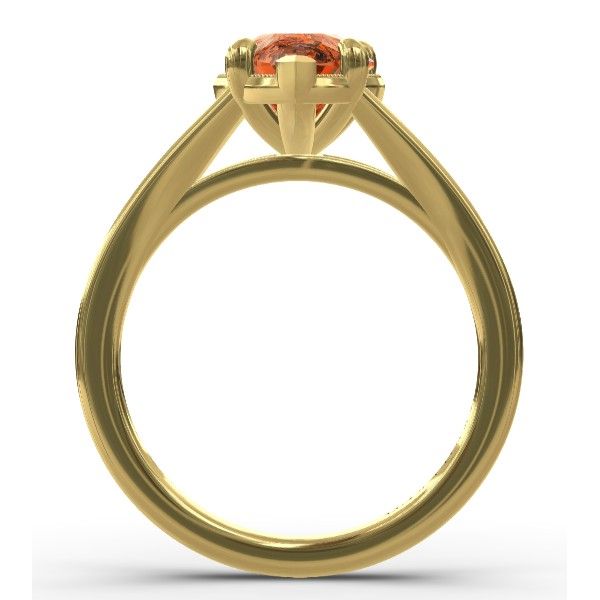Orange Pear Shape Lab Grown Sapphire Ring Image 3 Victoria Jewellers REGINA, SK