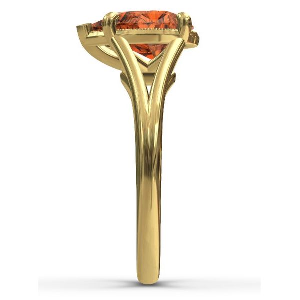 Orange Pear Shape Lab Grown Sapphire Ring Image 4 Victoria Jewellers REGINA, SK