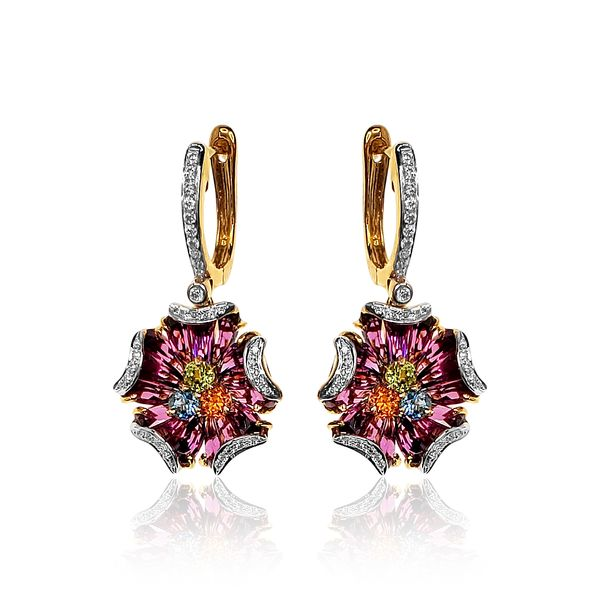 Lady's Mixed Colored Stone Drop Earrings Victoria Jewellers REGINA, SK