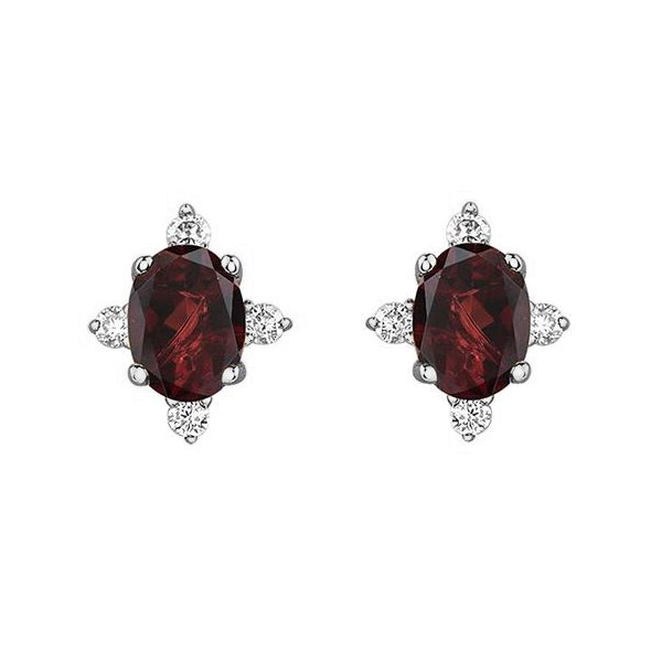 Garnet & Diamond Earrings Victoria Jewellers REGINA, SK