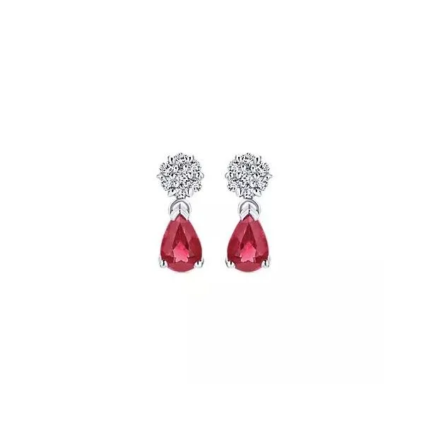 Gabriel & Co Ruby and Diamond Earrings Victoria Jewellers REGINA, SK