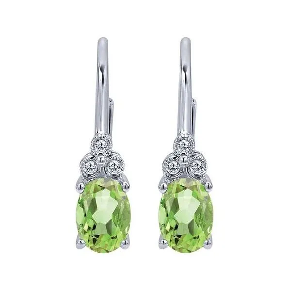 Gabriel & Co Peridot and Diamond Earrings Victoria Jewellers REGINA, SK