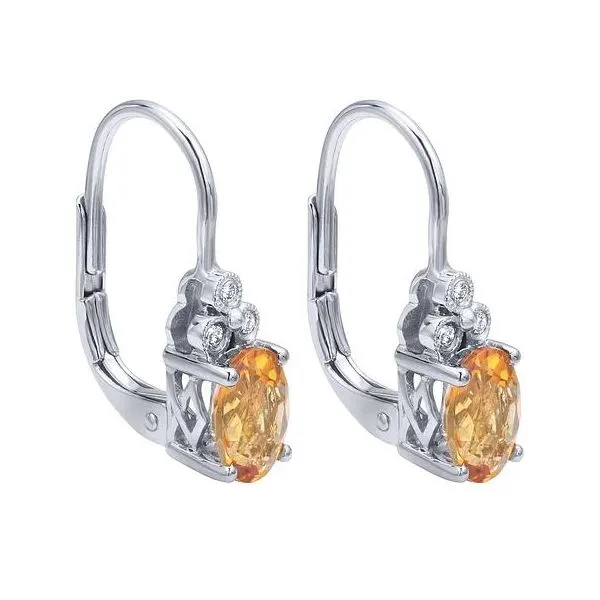 Gabriel & Co Citrine and Diamond Earrings Image 2 Victoria Jewellers REGINA, SK