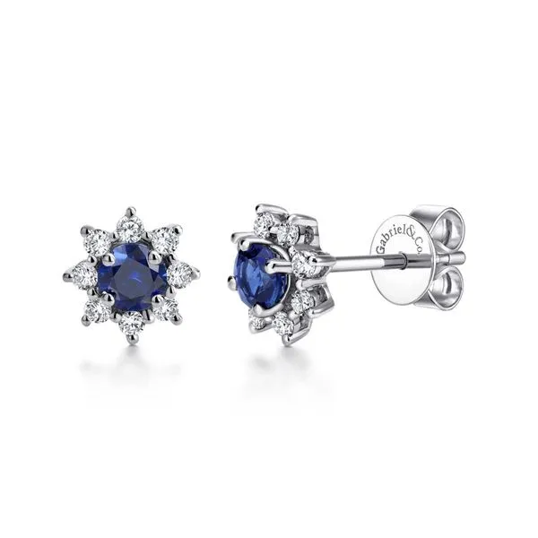 Gabriel & Co Sapphire & Diamond Earrings Victoria Jewellers REGINA, SK