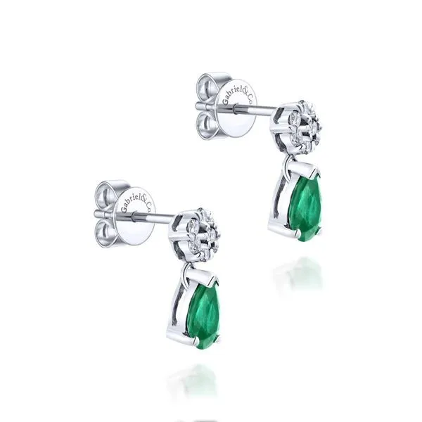 Gabriel & Co Emerald and Diamond Earrings Image 2 Victoria Jewellers REGINA, SK