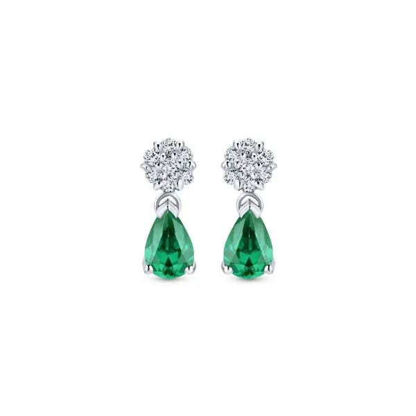 Gabriel & Co Emerald and Diamond Earrings Victoria Jewellers REGINA, SK