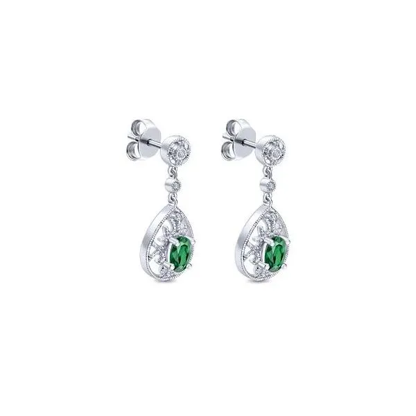 Gabriel & Co Emerald and Diamond Earring Image 2 Victoria Jewellers REGINA, SK
