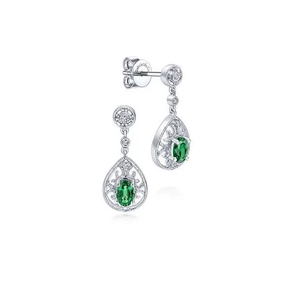 Gabriel & Co Emerald and Diamond Earring Victoria Jewellers REGINA, SK