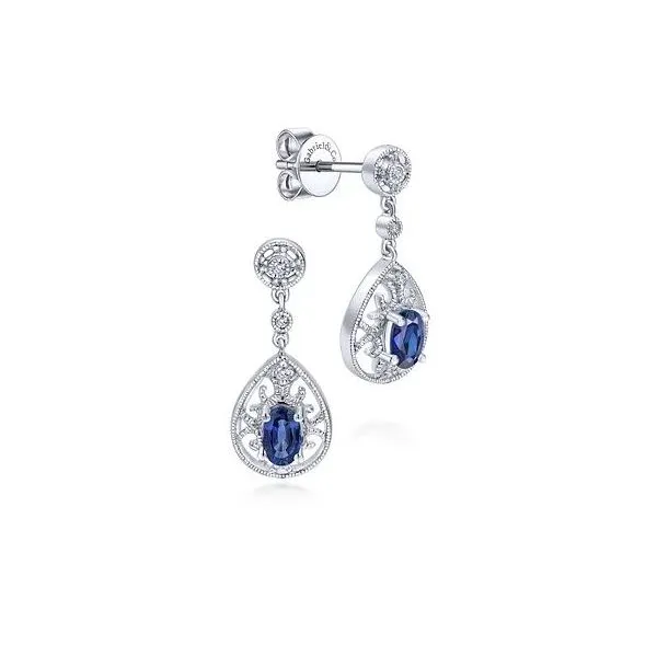 Gabriel & Co Sapphire and Diamond Earrings Victoria Jewellers REGINA, SK