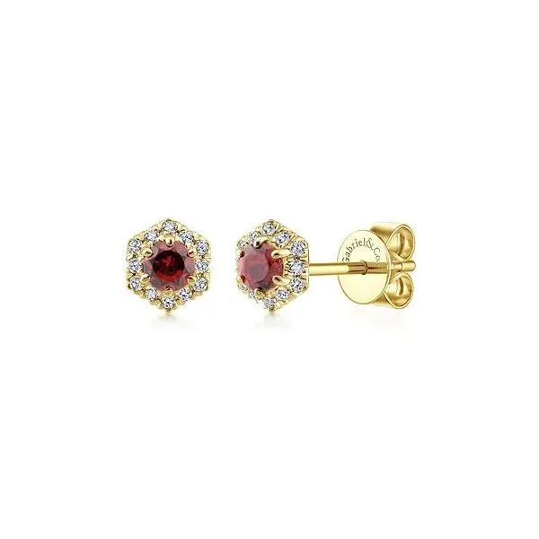 Gabriel & Co Garnet and Diamond Earrings Victoria Jewellers REGINA, SK