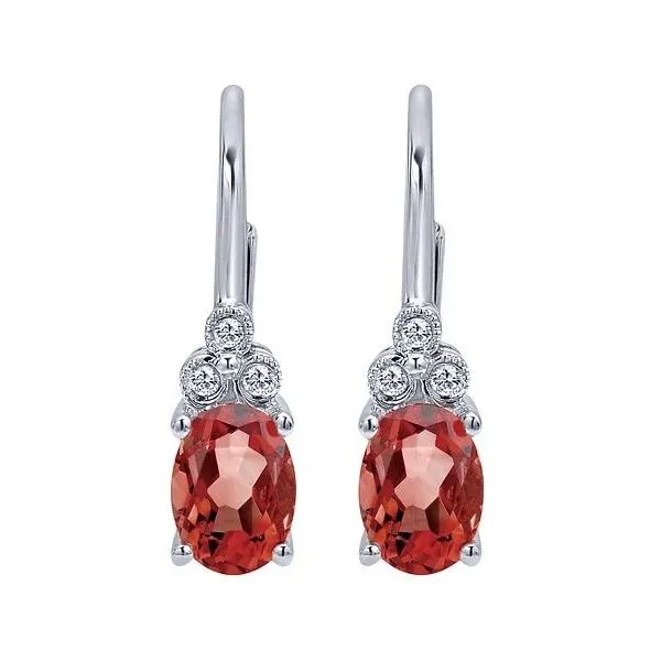 Gabriel & Co Garnet and Diamond Earrings Victoria Jewellers REGINA, SK
