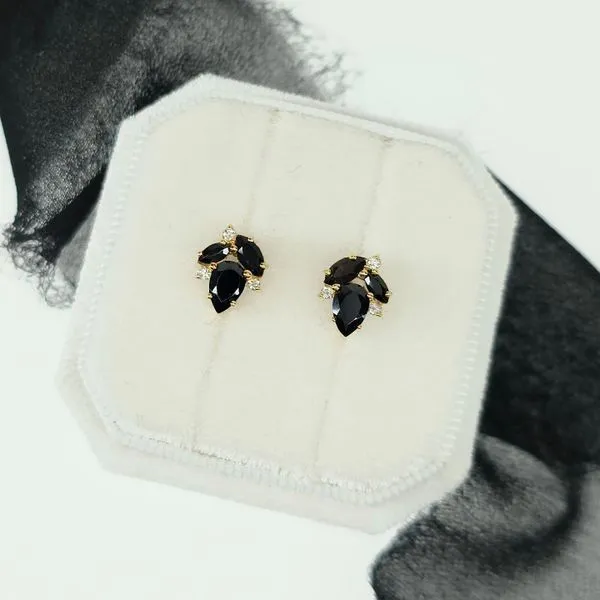 Black Spinel and Lab Grown Diamond Earrings Victoria Jewellers REGINA, SK