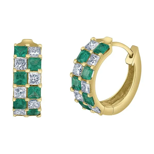 Emerald and Canadian Diamond Earrings Victoria Jewellers REGINA, SK