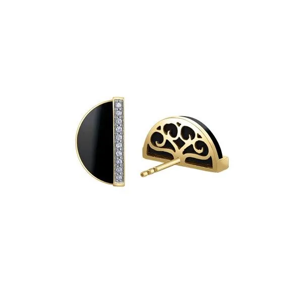 Onyx & Diamond Earrings Image 2 Victoria Jewellers REGINA, SK