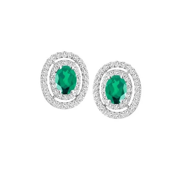 Emerald & Diamond Earrings Victoria Jewellers REGINA, SK