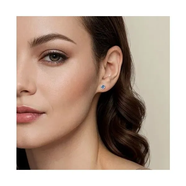 Gabriel & Co Swiss Blue Topaz and Diamond Earrings Image 2 Victoria Jewellers REGINA, SK