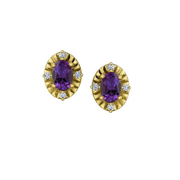 Amethyst and Canadian Diamond Earrings Victoria Jewellers REGINA, SK
