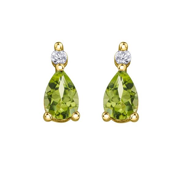 Peridot and Canadian Diamond Earrings Victoria Jewellers REGINA, SK