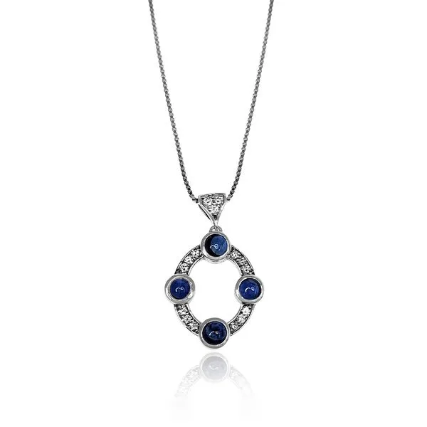 Saphhire and Diamond Pendant with Chain Victoria Jewellers REGINA, SK