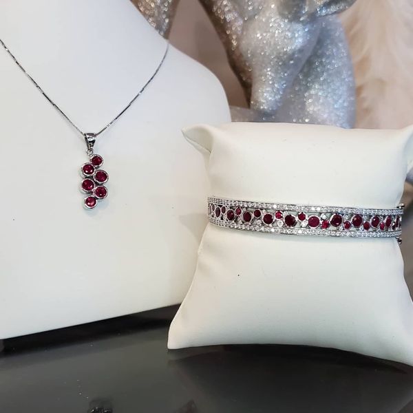 Ruby & Diamond Bangle Bracelet Image 2 Victoria Jewellers REGINA, SK