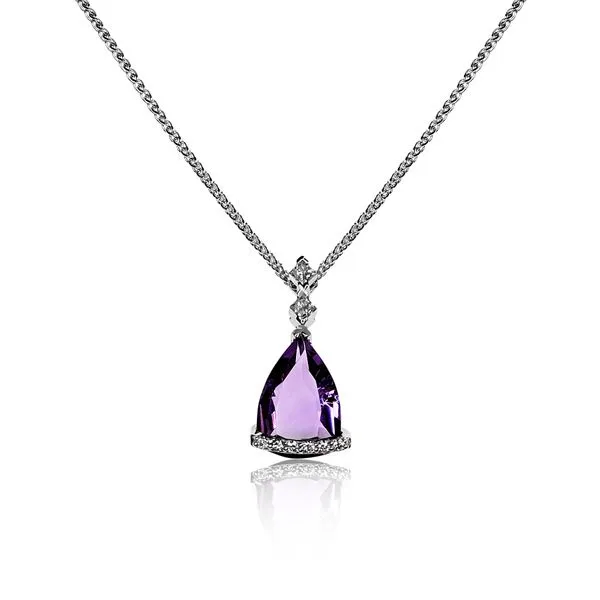 10K White Gold Pendant with Amethyst and Diamonds Victoria Jewellers REGINA, SK