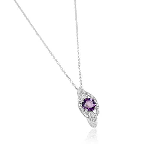 Amethyst & Diamond Pendant Image 2 Victoria Jewellers REGINA, SK